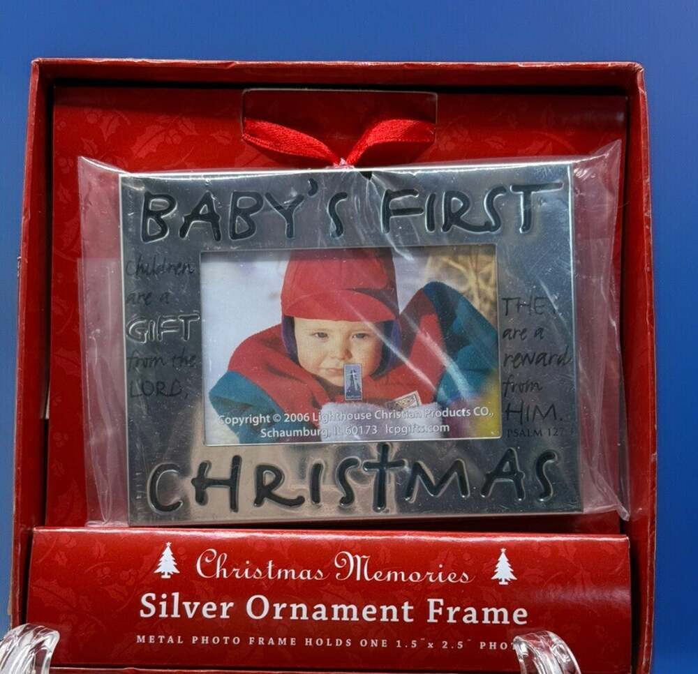 Babies First Christmas Photo Ornament Frame By Lighthouse Christian Products NIB